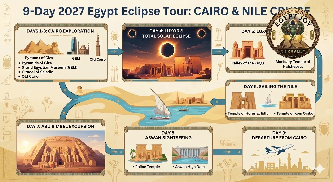 9-Day Egypt 2027 Solar Eclipse Tour: Cairo & Luxor to Aswan Nile Cruise