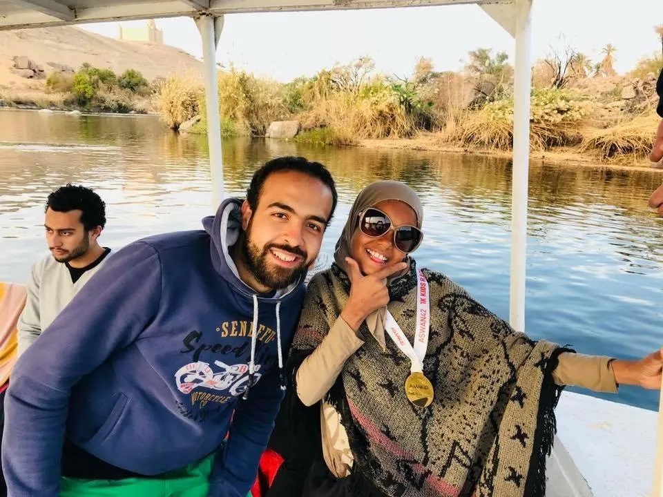 Marwa celebrates her medal